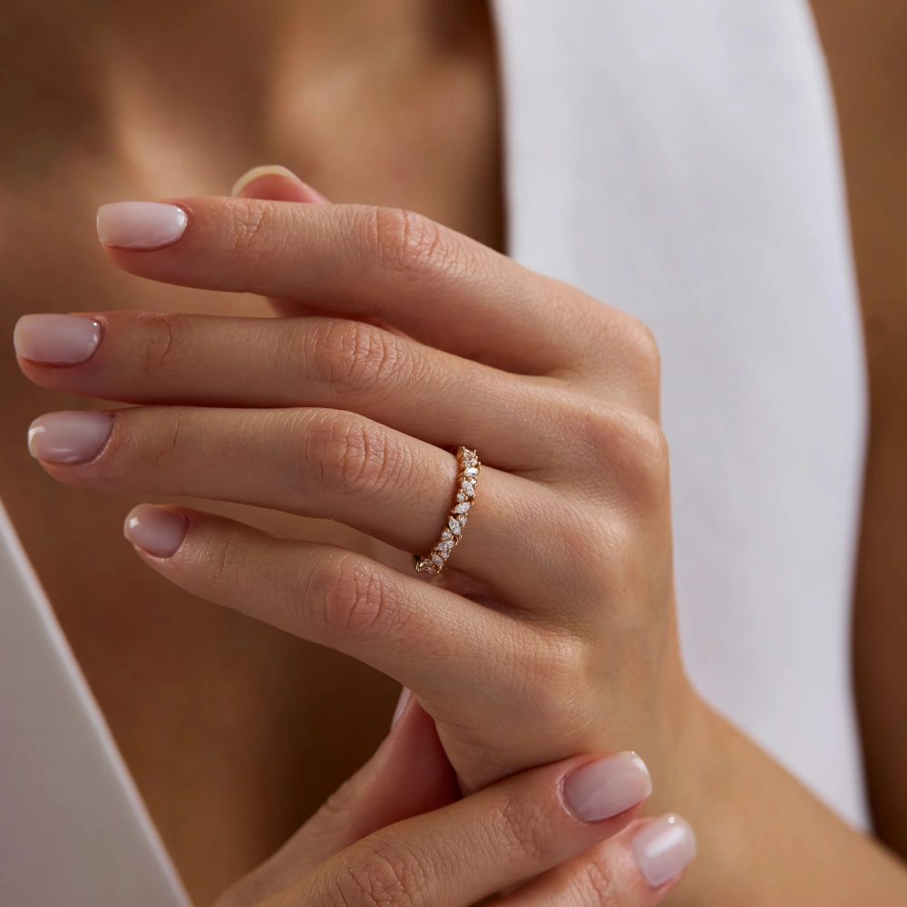 Mirea 0.40 CT Pırlanta Yarım Tamtur Pırlanta Yüzük