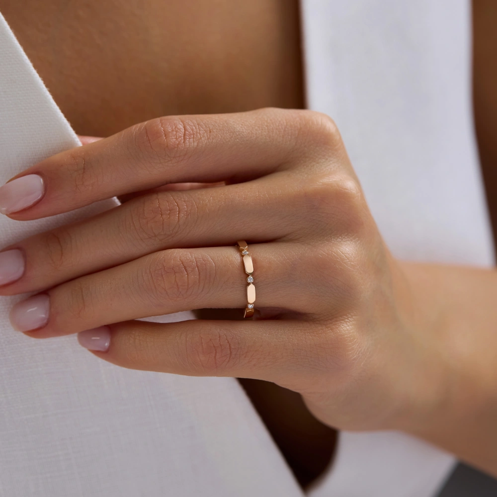 0.05 CT Pırlanta Yarım Tamtur Pırlanta Yüzük