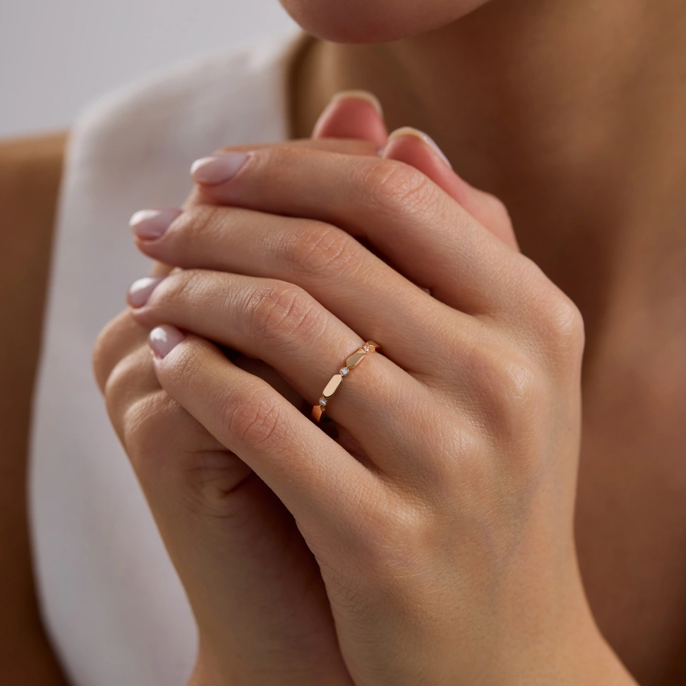 0.05 CT Pırlanta Yarım Tamtur Pırlanta Yüzük