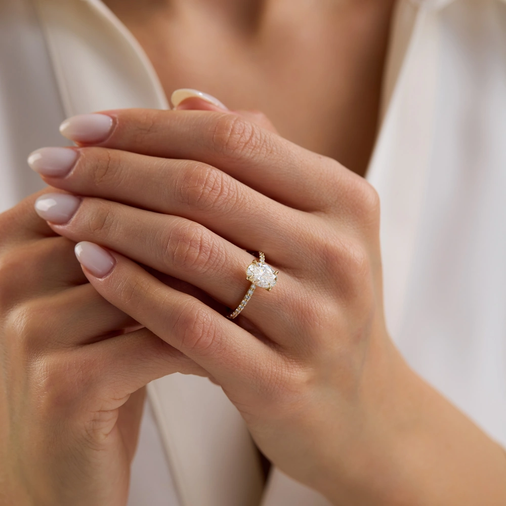 1.75 Ct Oval Laboratuvar Pırlanta Yüzük