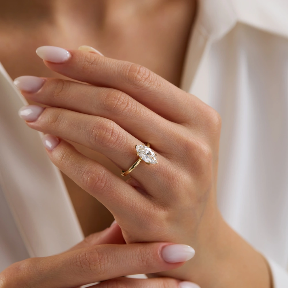 2.00 CT Markiz Pırlanta Tektaş Yüzük