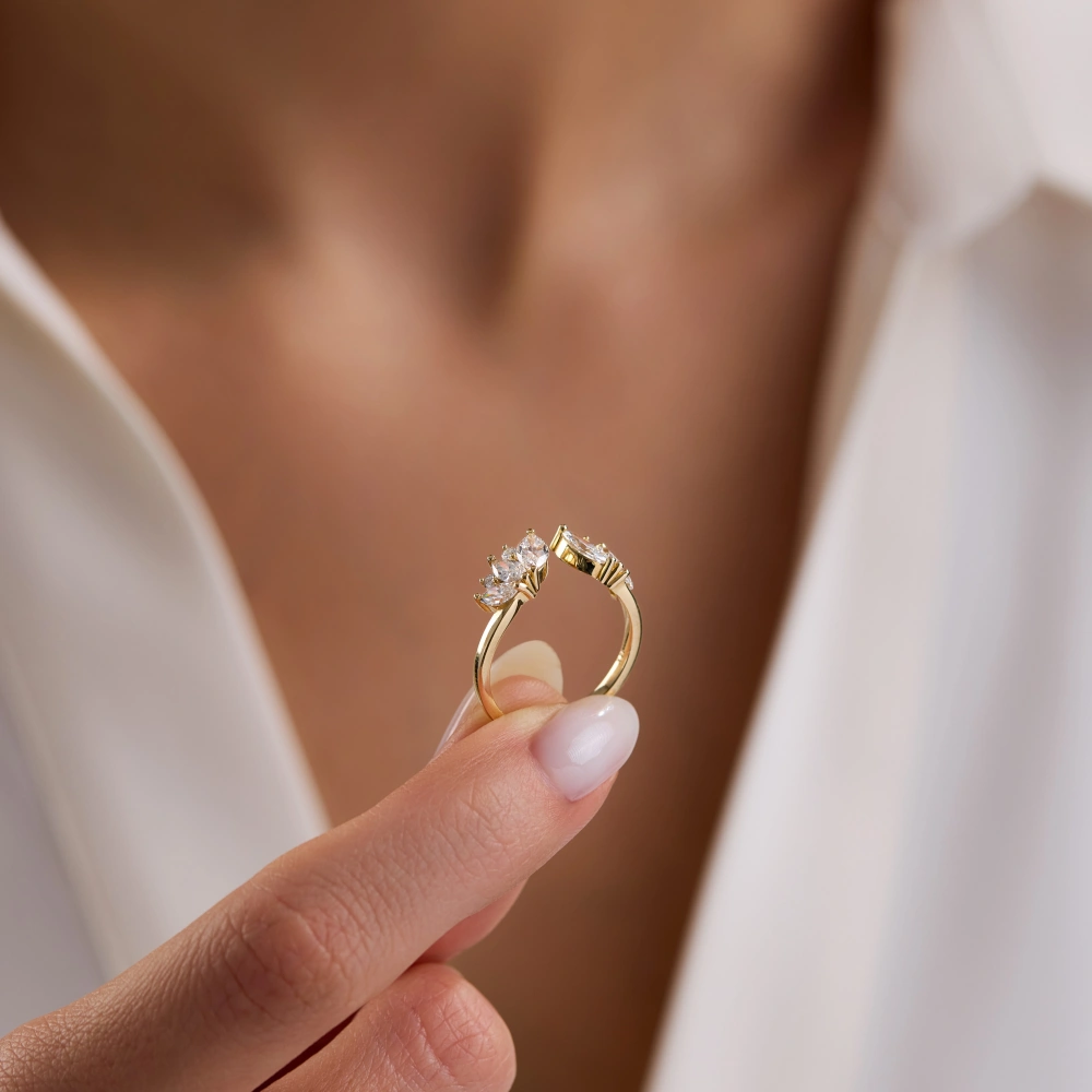 1.20 CT Markizli Yarım Tamtur Pırlanta Yüzük