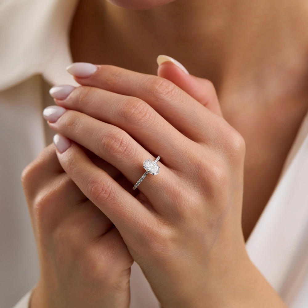 1.75 Ct Oval Laboratuvar Pırlanta Yüzük