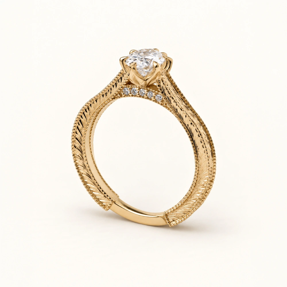 0.85 Ct Oval Pırlanta Yüzük