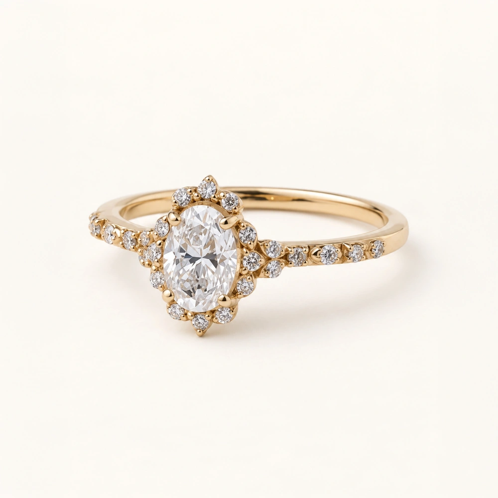 0.82 Ct Oval Laboratuvar Pırlanta Yüzük