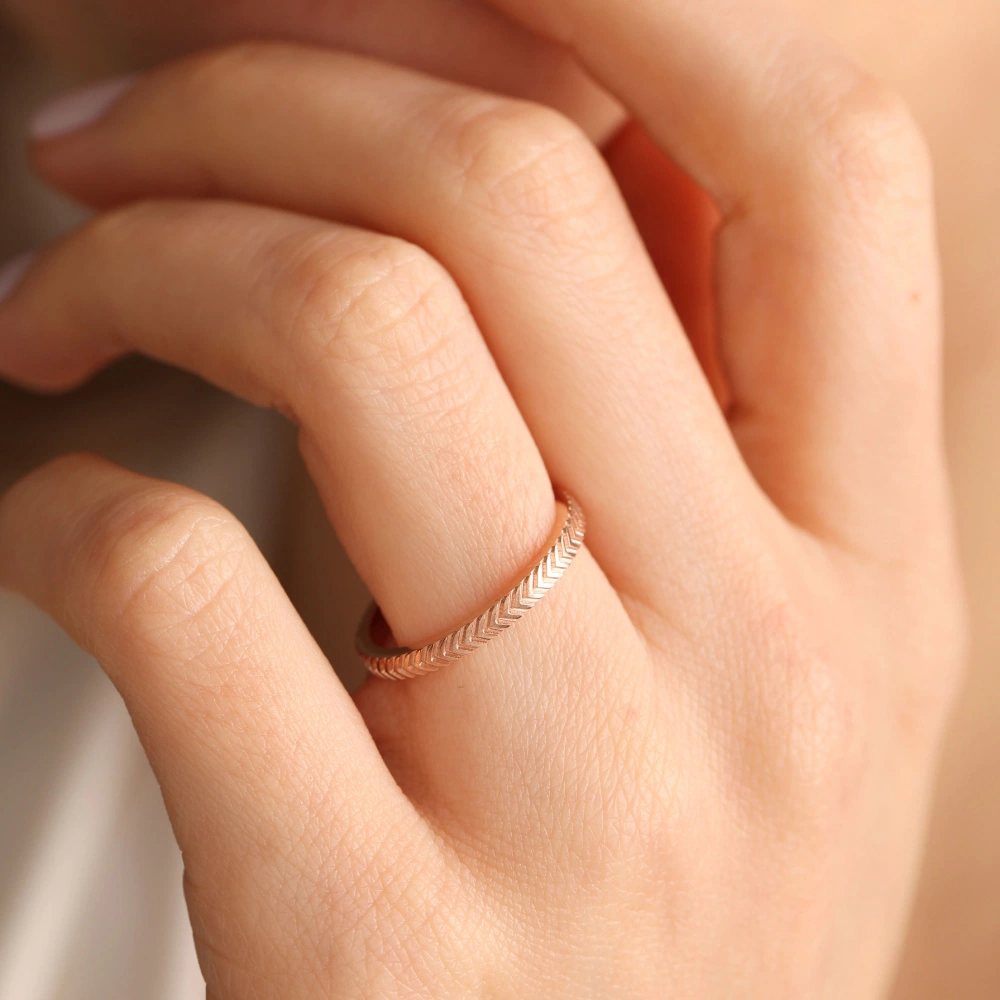 Başak Desenli Kesme Model Alyans