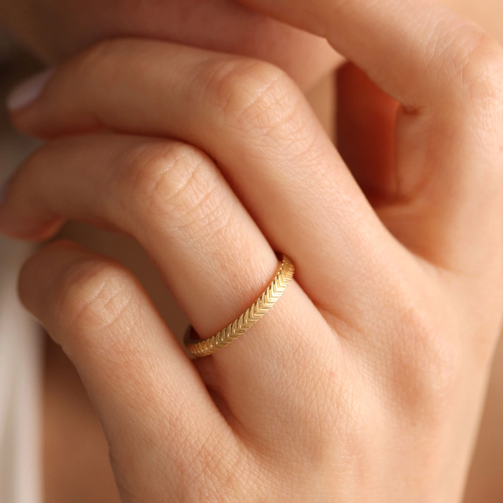 Başak Desenli Kesme Model Alyans