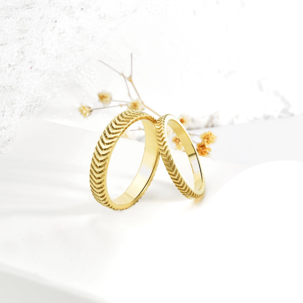 Başak Desenli Kesme Model Alyans