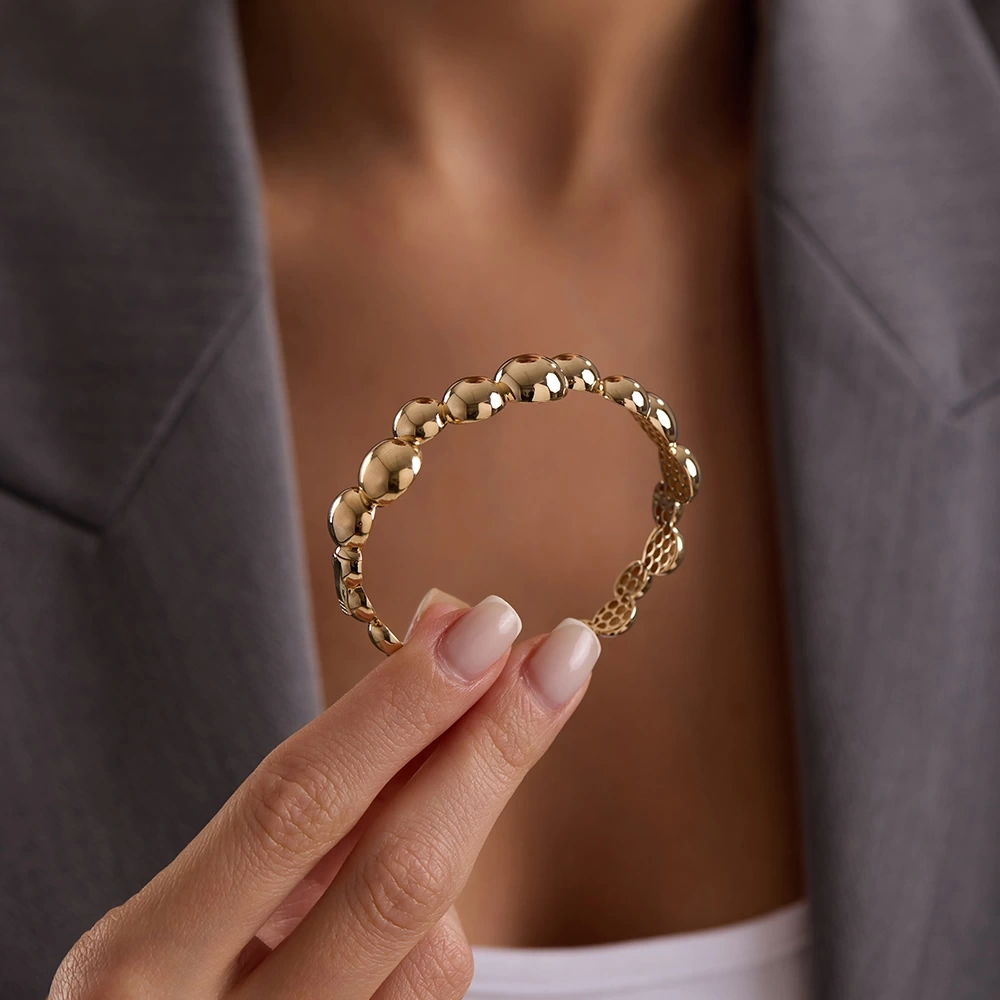 Baloncuklu 14 Ayar Altın Bileklik