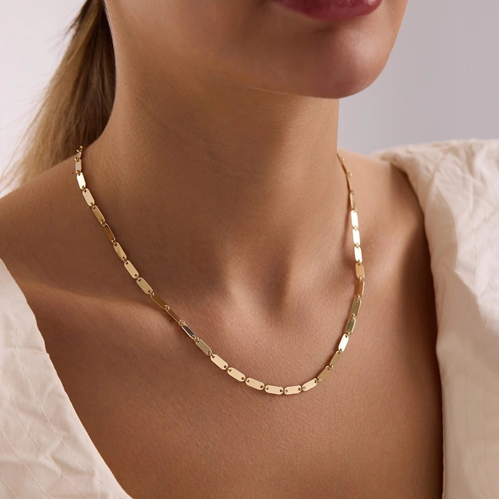 Geniş Pullu 14 Ayar Altın Kolye