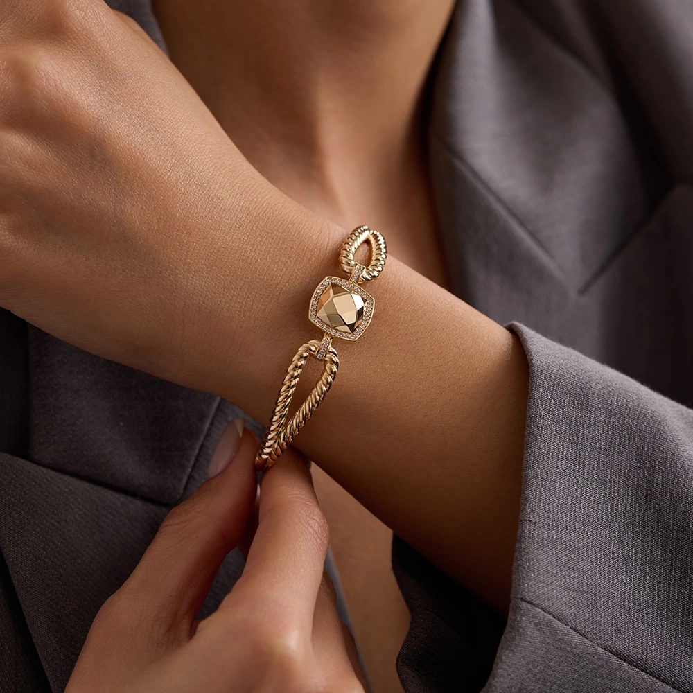 Tokalı 14 Ayar Altın Bileklik