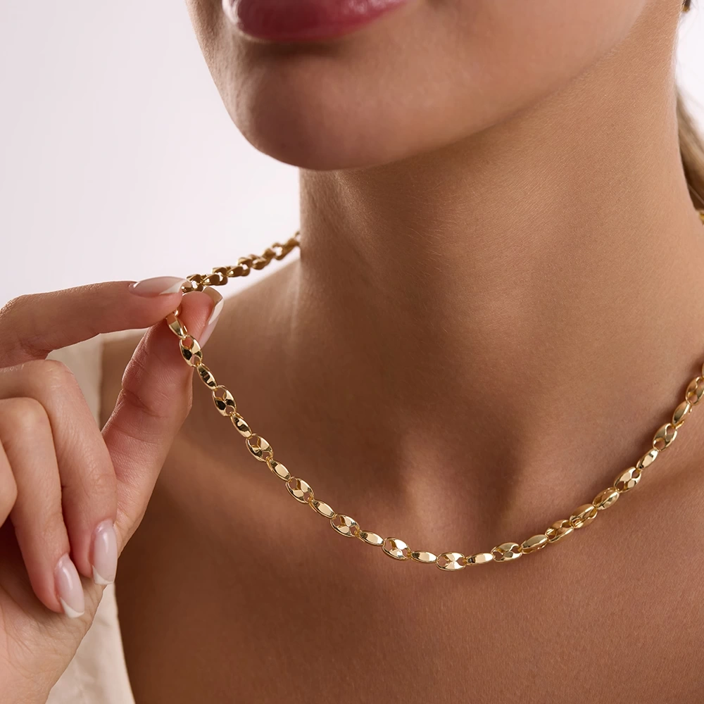 Zincirli 14 Ayar Altın Kolye