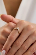 0.40 CT Lab Grown Yarım Tamtur Pırlanta Yüzük