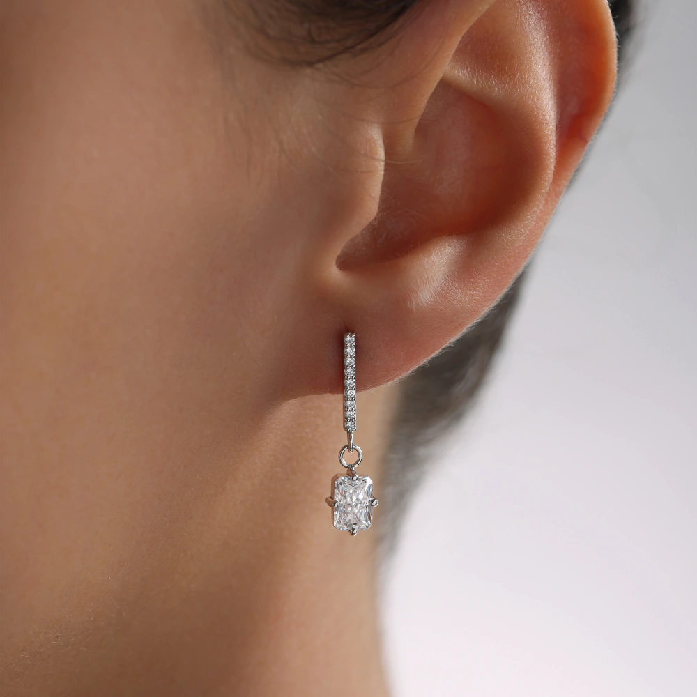 4.62 CT Topaz & Pırlanta Küpe