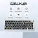 CIDOO ABM067 Nebula Programlanabilir Esports RGB Mekanik 3 Mode Kablosuz Klavye KİTİ (MAVİ)