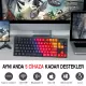 CIDOO ABM084 Esports RGB Mekanik 3 Mode Kablosuz Klavye (SİYAH KIRMIZI)