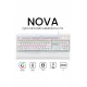 Nova MK104 Rainbow Bilek Destekli Türkçe FullAnti-Ghosting Mekanik Oyuncu Klavyesi Beyaz Blue Switch