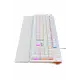 Nova MK104 Rainbow Bilek Destekli Türkçe FullAnti-Ghosting Mekanik Oyuncu Klavyesi Beyaz Red Switch
