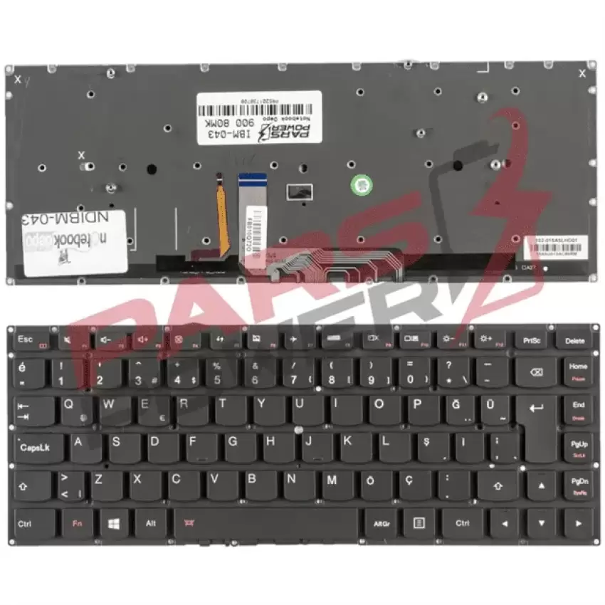 Lenovo Yoga LN80UE005WTX Uyumlu Notebook Klavye (Siyah TR)