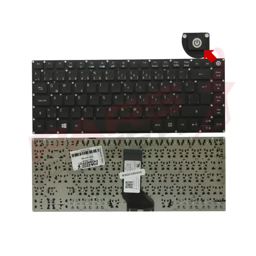 Acer Aspire E5-491 Notebook Klavye (Siyah TR)