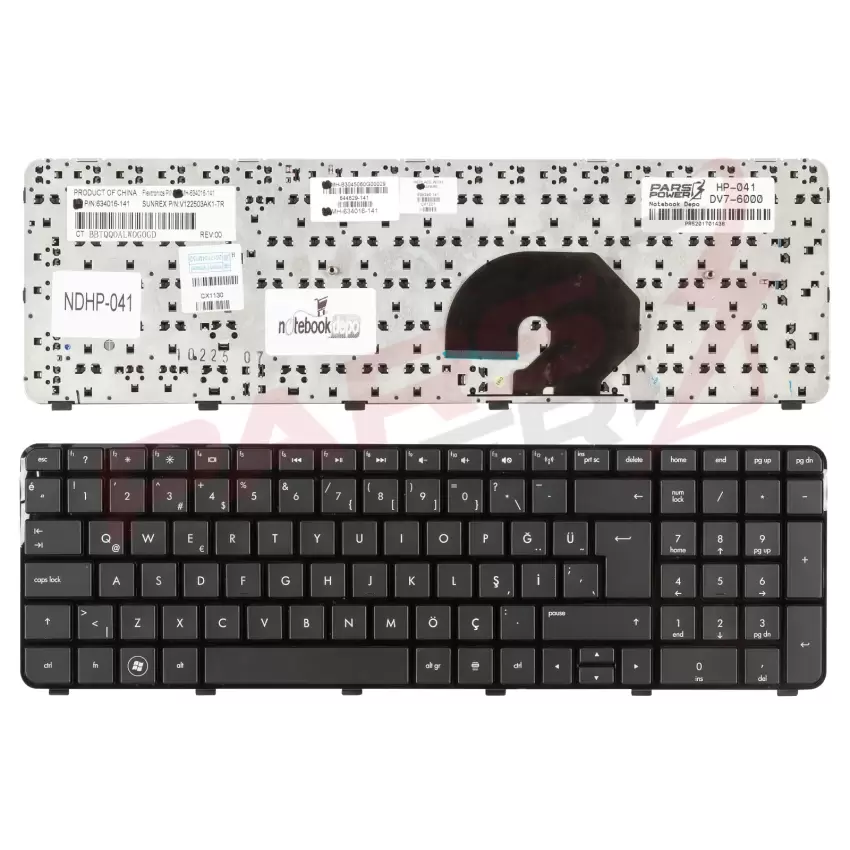 HP 666001-141, 666001-001 Notebook Klavye (Siyah TR)