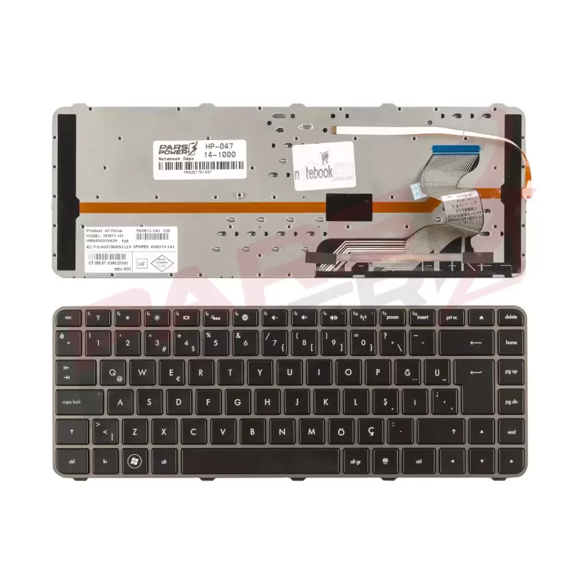 HP Envy 14, 14T, 14-1000 Notebook Klavye (Siyah TR)