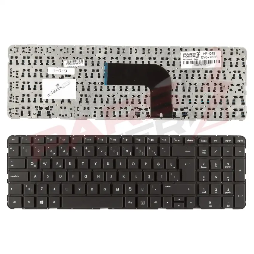 HP Envy dv6-7200st (C0V58EA) Notebook Klavye (Siyah TR)