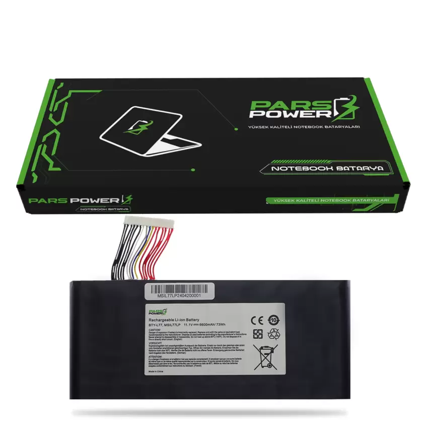 MSI Dominator Pro GT72 G-1666, GT72 Pro-211 Batarya - Pil (Pars Power)