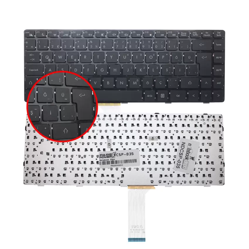 Grundig JW6, AEJW6U02010 Uyumlu Notebook Klavyesi (Siyah TR)