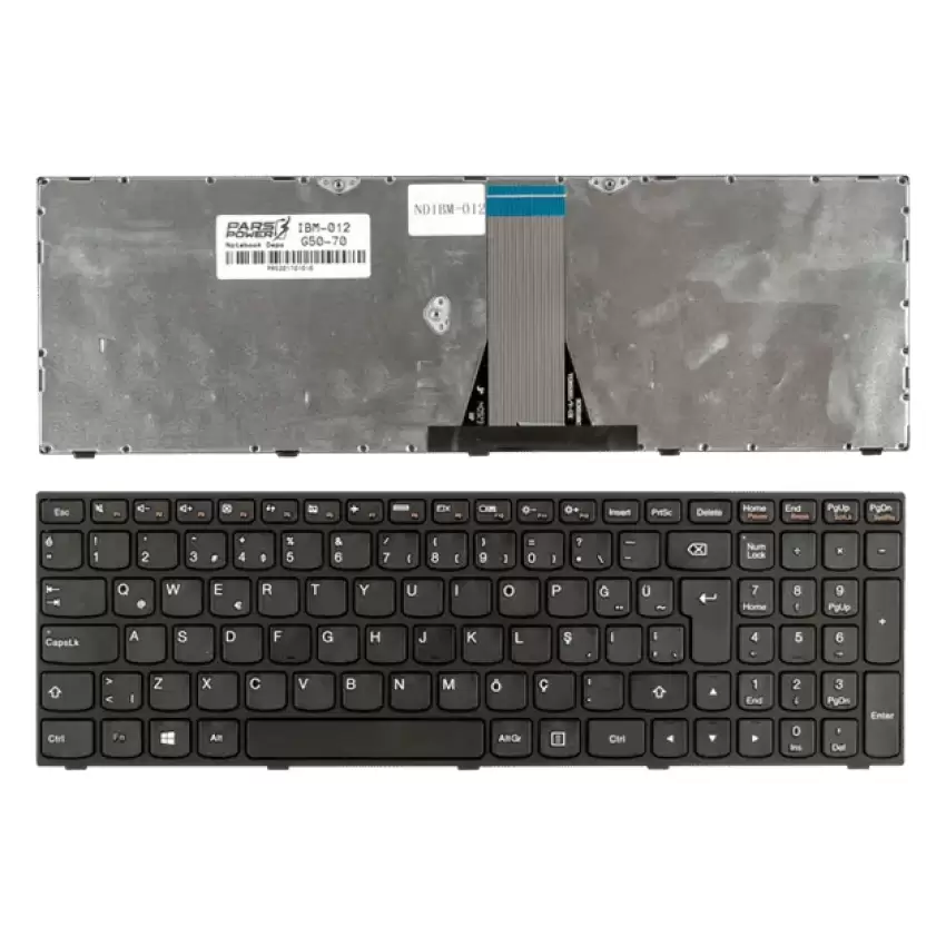 Lenovo 500-15ISK 80NT00NWTX, 80NT00NXTX Notebook Klavye (Siyah TR)