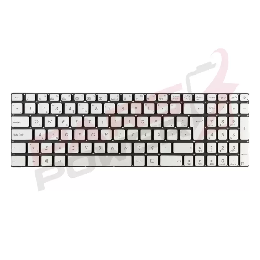 Asus NSK-UPQBQ 0T, PK13183310S Notebook Klavye Işıklı (Gümüş TR)