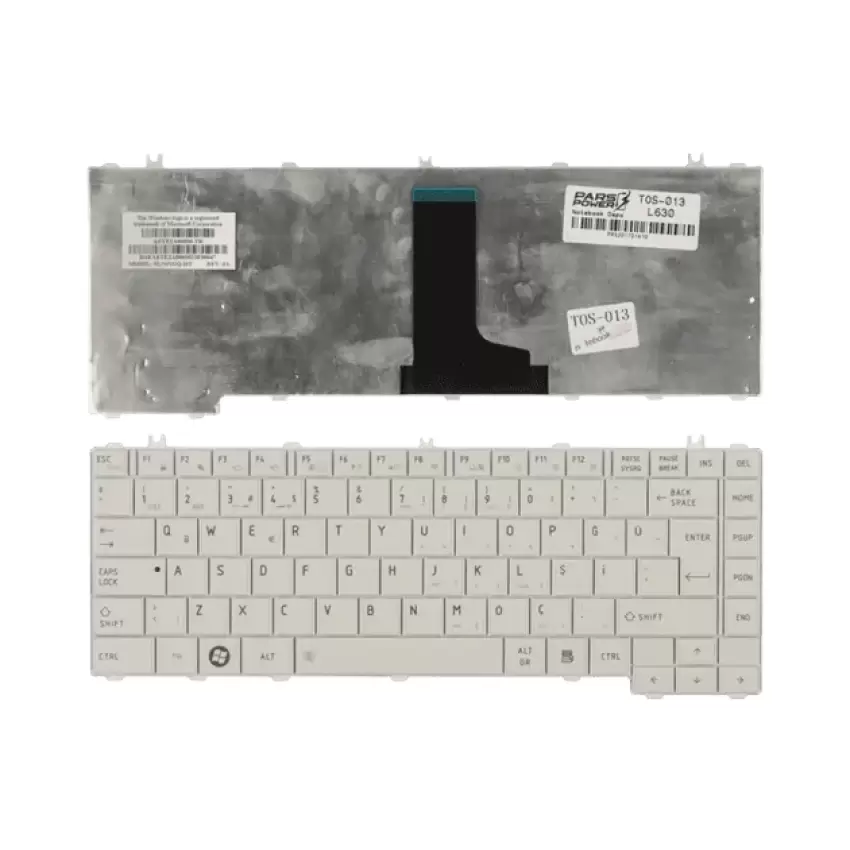 Toshiba Satellite L735-10P, L735-10T, L735-10U Notebook Klavye (Beyaz TR)