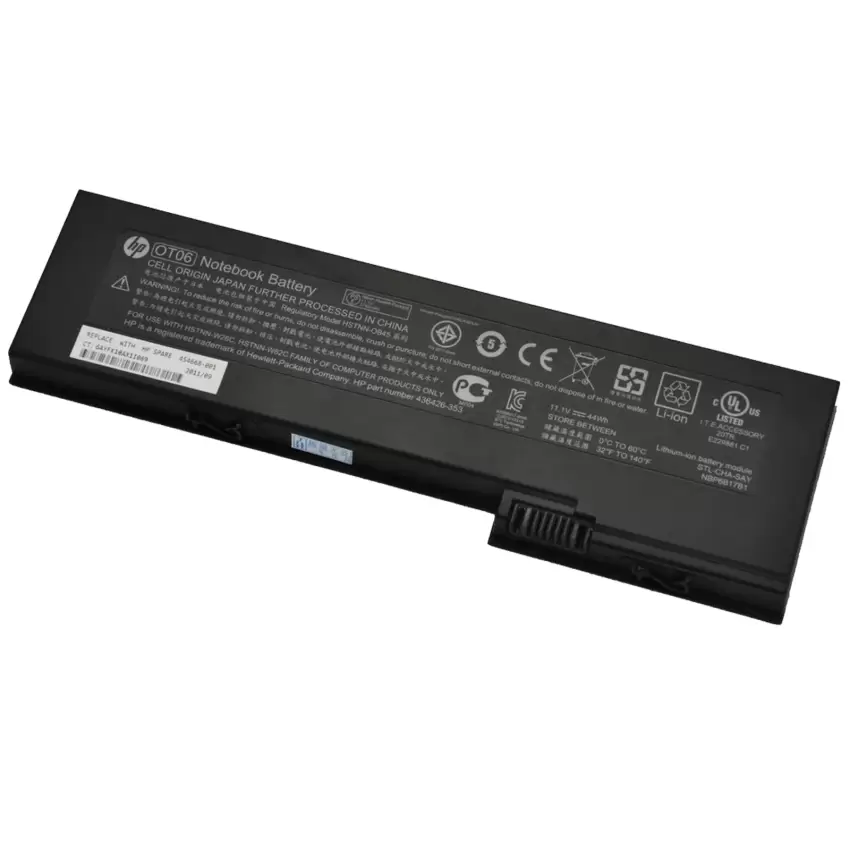 Hp Elitebook 2710P, 2730P, 2740P, 2760P, 2740w, 2760P, OT06 Notebook Laptop Orijinal Batarya, Pil