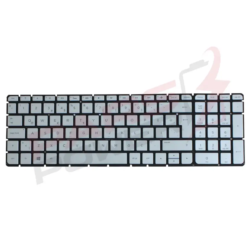 Hp 15-ab, 15-ak, 15-au, 15-aw Serisi Notebook Klavye Işıklı (Gümüş TR)