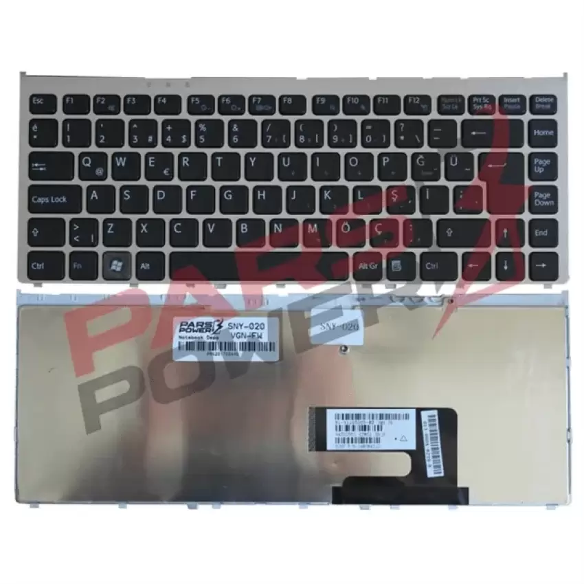 Sony Vaio VGN-FW11LR, VGN-FW11M Notebook Klavye (Siyah TR)