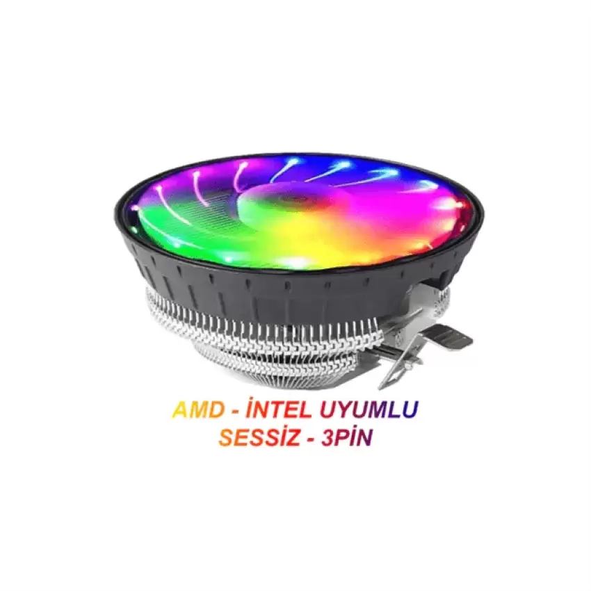 AMD AM3+ Universal CPU Fan - RGB Rainbow Masaüstü İşlemci Fanı