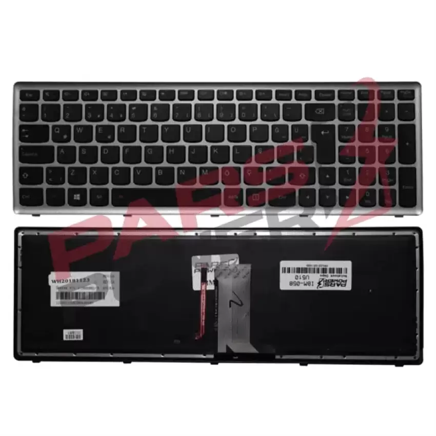 Lenovo 25211319, 25211323, 25211293 Notebook Klavye Işıklı (Siyah TR)