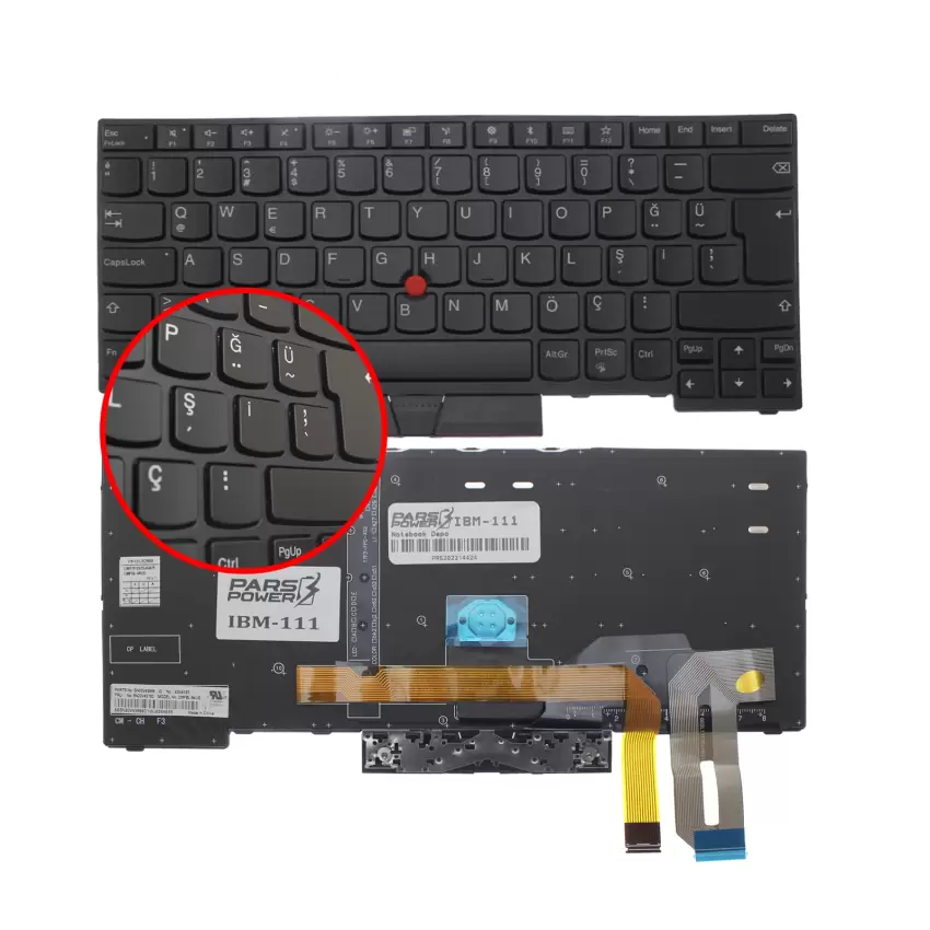 Lenovo ThinkPad E480 Type 20KN, 20KQ Klavye Işıklı (Siyah TR)