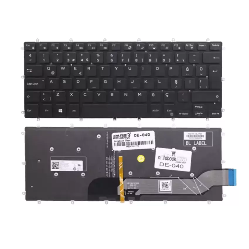 Dell Inspiron 14-7460, 14-7472 Notebook Klavye Işıklı (Siyah TR)