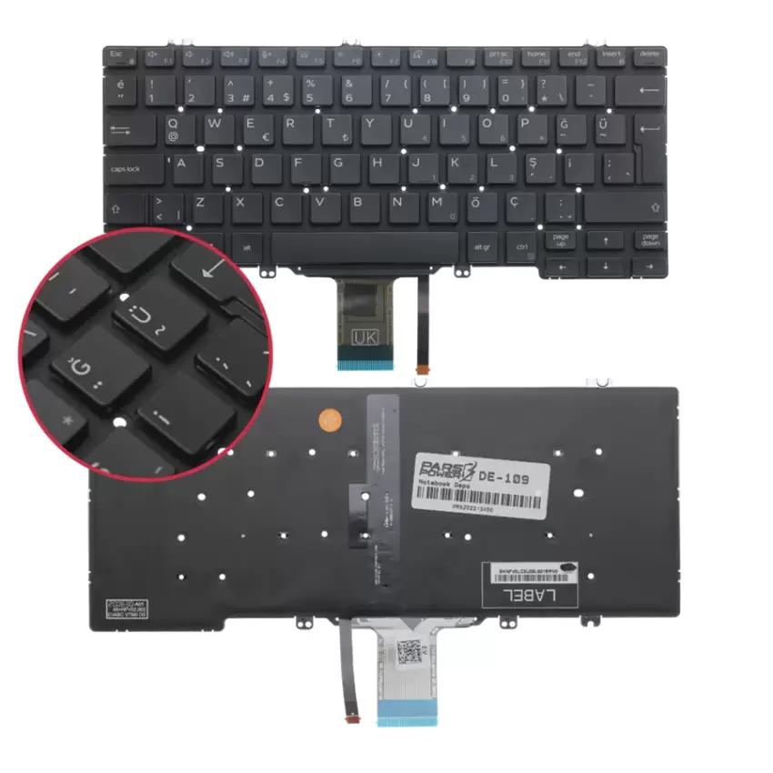 Dell Latitude P99G002, P97G002 Klavye Işıklı (Siyah TR)