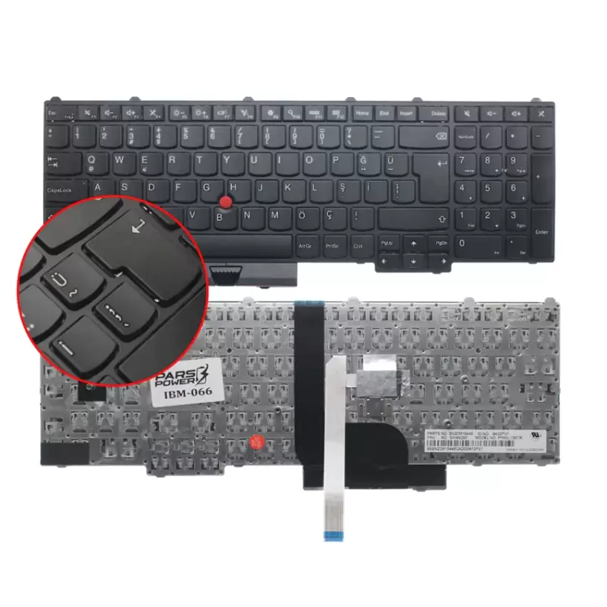 Lenovo 00PA247, 00PA275, 00PA277 Notebook Klavye Işıklı (Siyah TR)