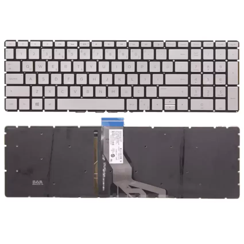 Hp 15-bs031nt, 15-bs032nt, 15-bs033nt Notebook Klavye Işıklı (Gümüş TR)