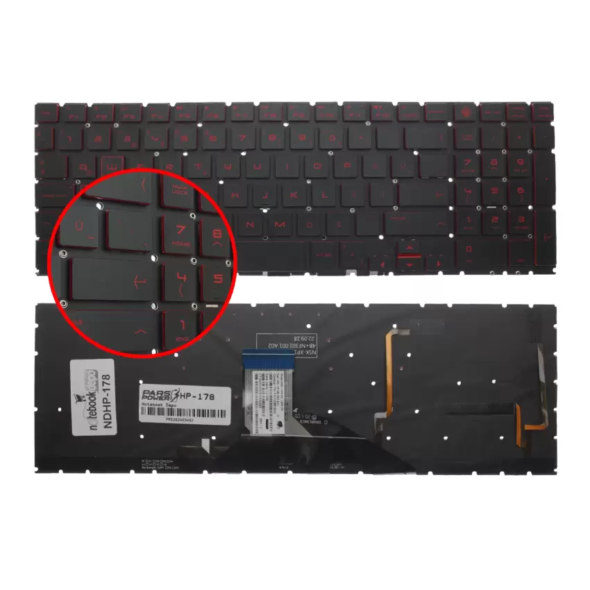 Hp Omen 15-dc0005NT, 15-dc1000NT Klavye Işıklı (Siyah TR)