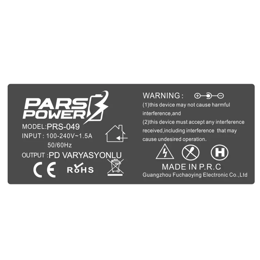 9V 2A, 5V 2A USB-C Type-C Adaptör Şarj Aleti-Cihazı (Pars Power)