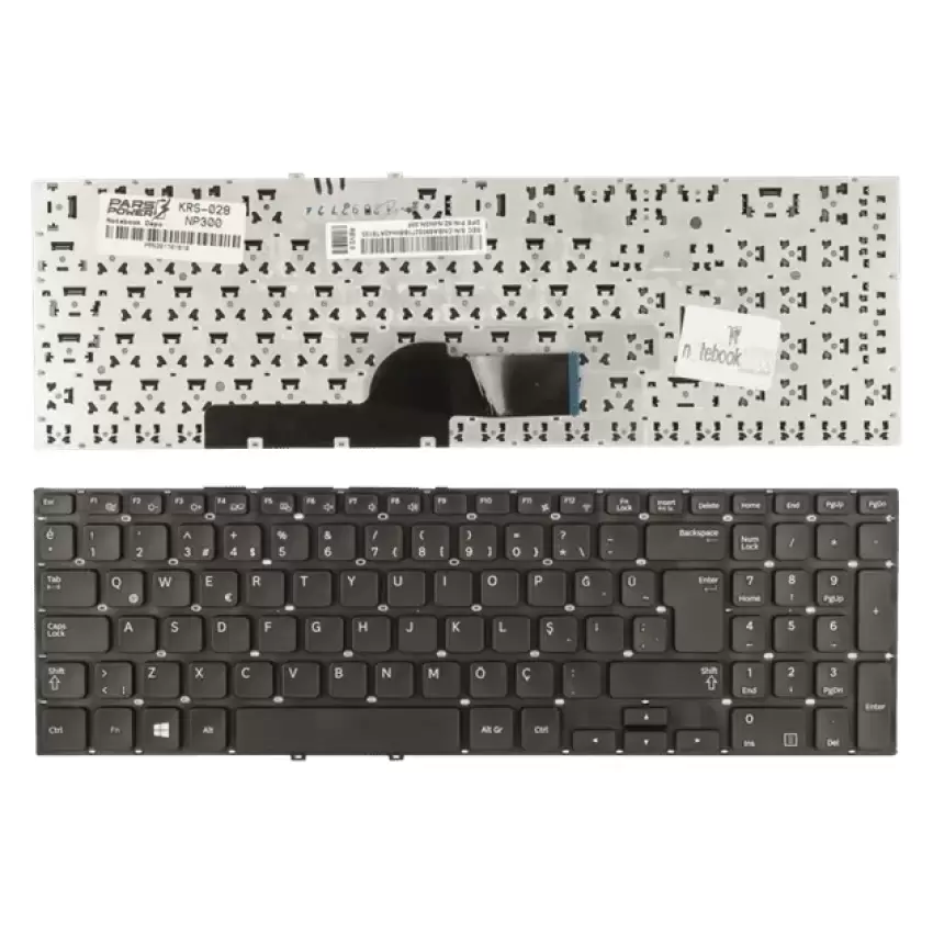 Samsung NP300E5V-A01TR, NP270E5V-K02TR Notebook Klavye (Siyah TR)