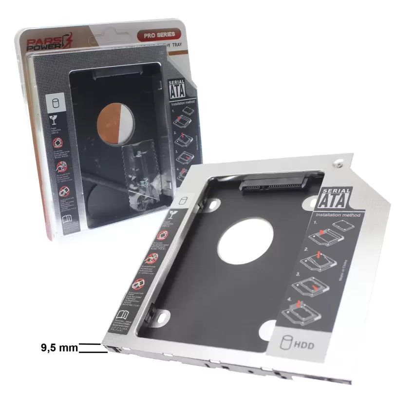 9.5mm SSD-HDD Harddisk Caddy Notebook Sata DVD-CD Kutusu - Kızak