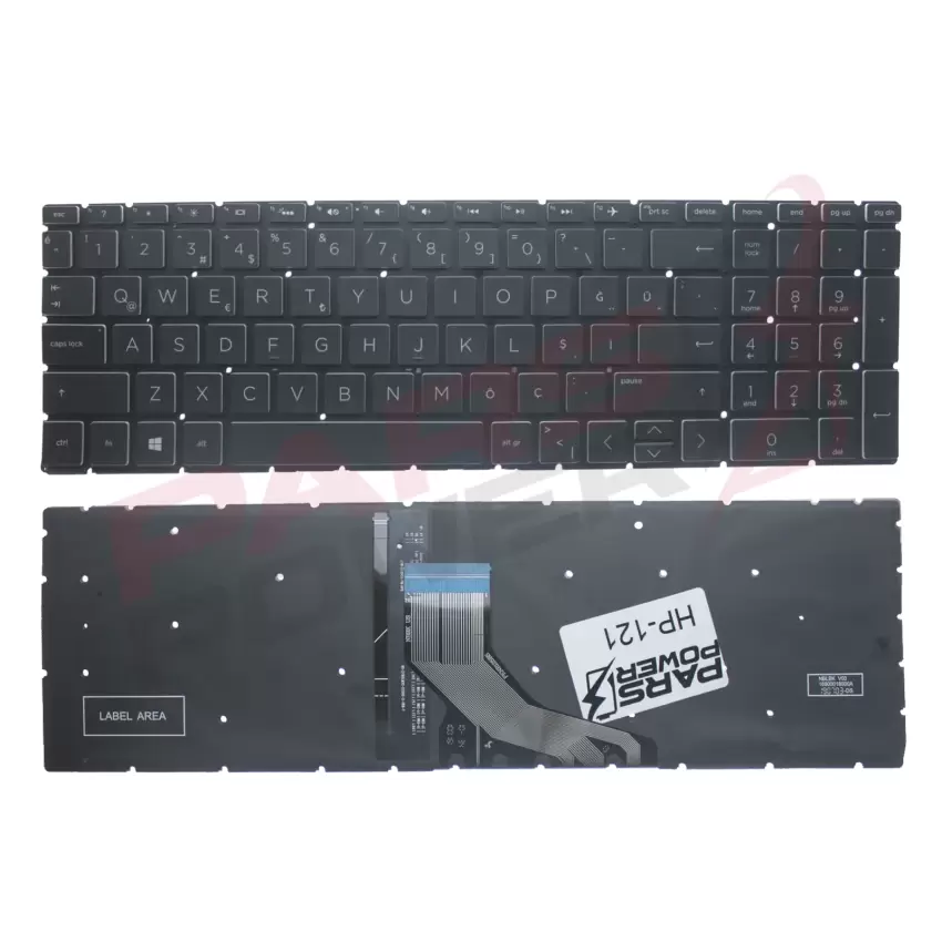 HP Pavilion Gaming 15-dk0005nt 6ZL09EA Notebook Klavye Işıklı (Siyah TR)