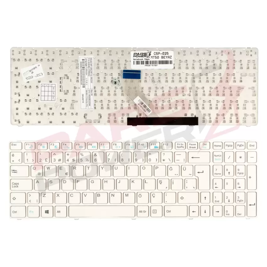 Casper CHY.4702-8T45A-N, CKU.3110-4K05V-B Notebook Klavye (Beyaz TR)
