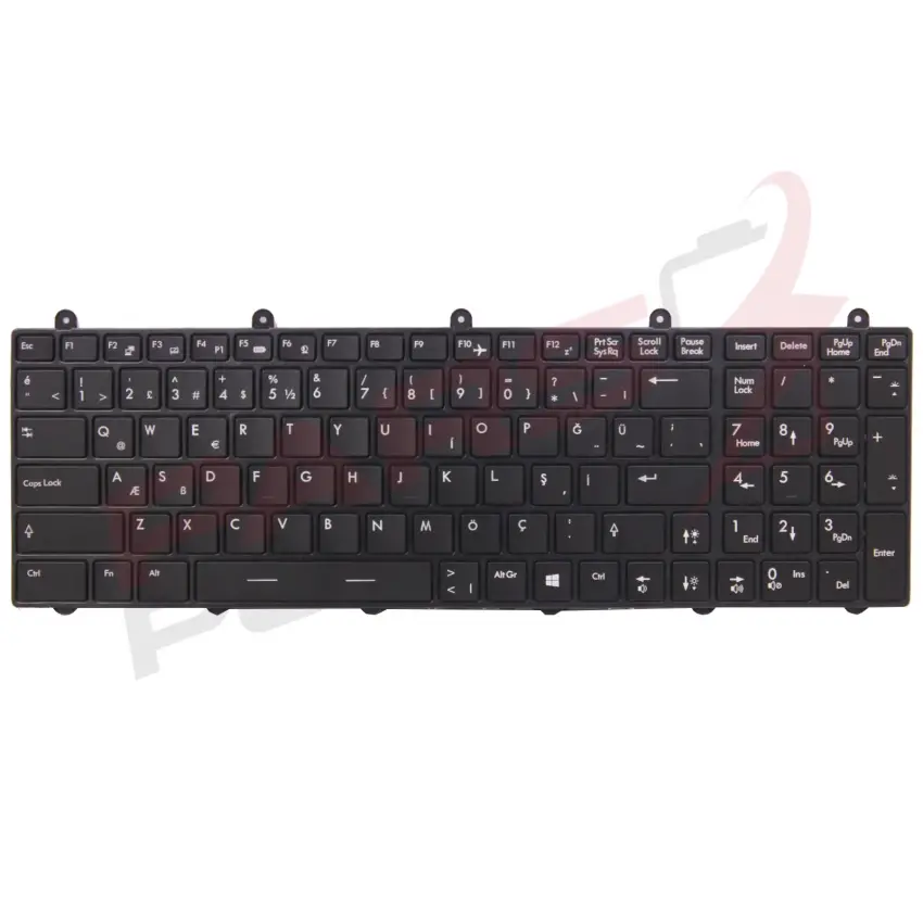 Msi GT70PH, GT780D, GT783H, GX780R Notebook Klavye Işıklı (Siyah TR)