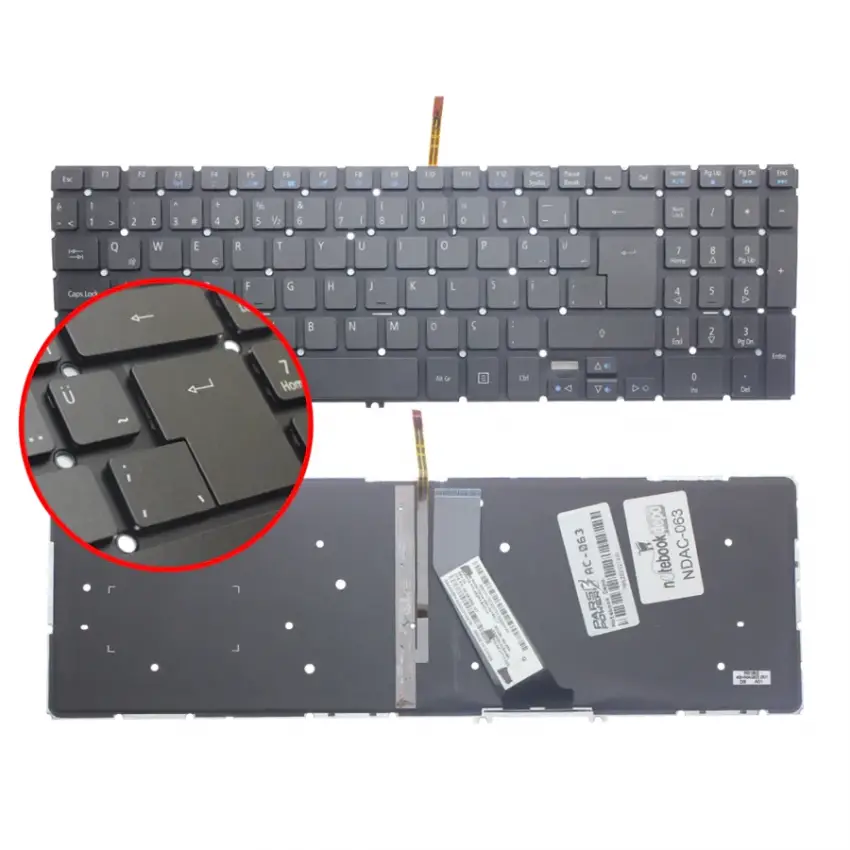 Acer Aspire V5-552-8677 Notebook Klavye Işıklı (Siyah TR)